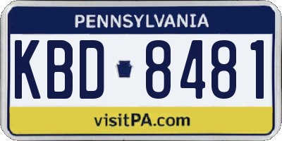 PA license plate KBD8481