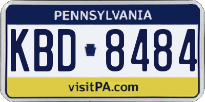 PA license plate KBD8484