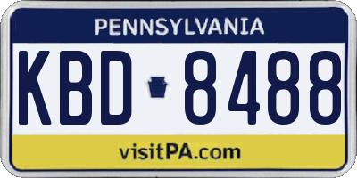 PA license plate KBD8488