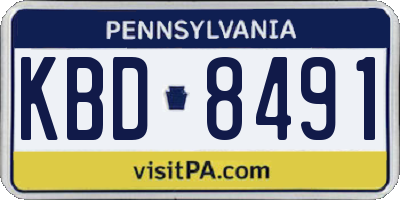 PA license plate KBD8491