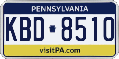PA license plate KBD8510