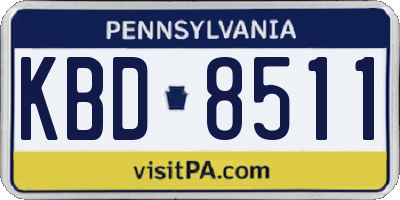 PA license plate KBD8511