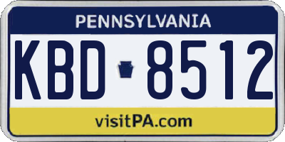 PA license plate KBD8512