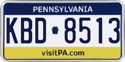 PA license plate KBD8513
