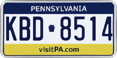 PA license plate KBD8514