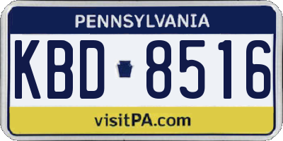 PA license plate KBD8516