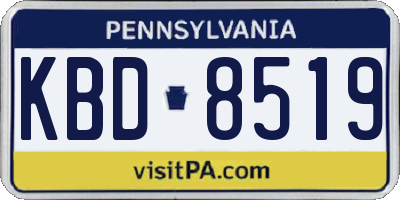 PA license plate KBD8519
