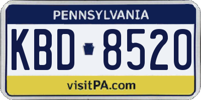 PA license plate KBD8520