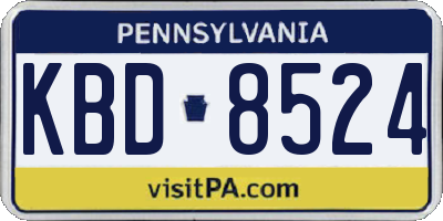 PA license plate KBD8524