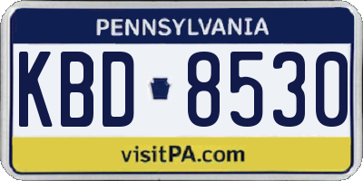 PA license plate KBD8530