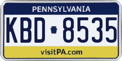 PA license plate KBD8535
