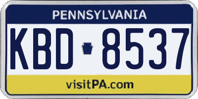 PA license plate KBD8537