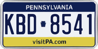 PA license plate KBD8541