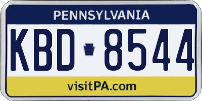 PA license plate KBD8544