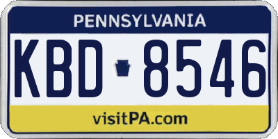 PA license plate KBD8546