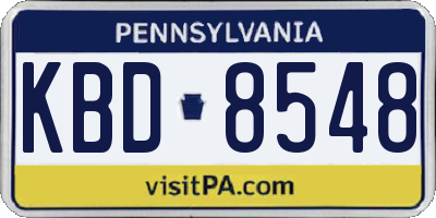 PA license plate KBD8548