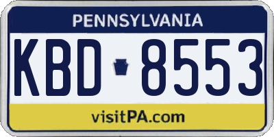 PA license plate KBD8553