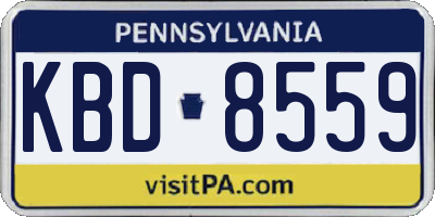 PA license plate KBD8559