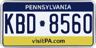 PA license plate KBD8560