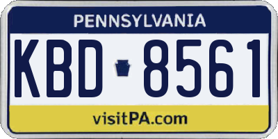 PA license plate KBD8561