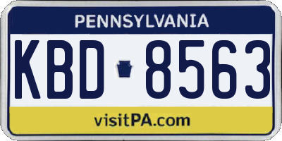 PA license plate KBD8563