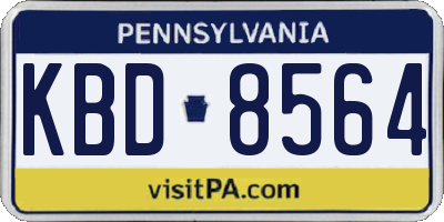 PA license plate KBD8564