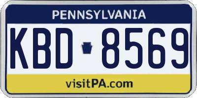 PA license plate KBD8569