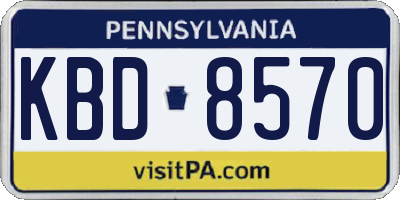 PA license plate KBD8570