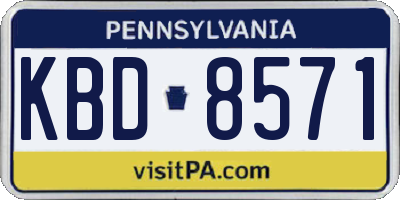 PA license plate KBD8571