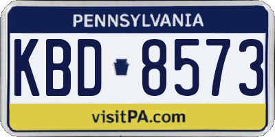 PA license plate KBD8573