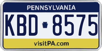 PA license plate KBD8575
