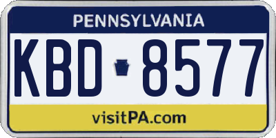 PA license plate KBD8577