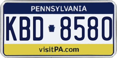 PA license plate KBD8580