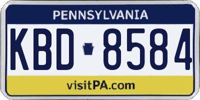 PA license plate KBD8584