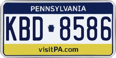 PA license plate KBD8586