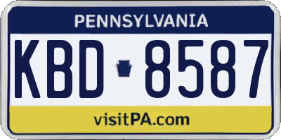 PA license plate KBD8587
