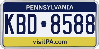PA license plate KBD8588