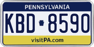 PA license plate KBD8590