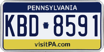 PA license plate KBD8591