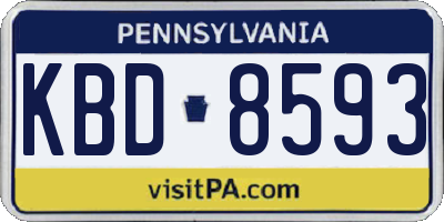 PA license plate KBD8593