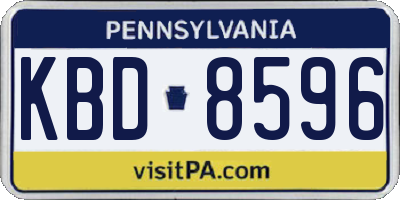 PA license plate KBD8596