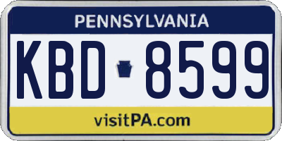 PA license plate KBD8599