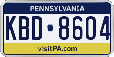 PA license plate KBD8604