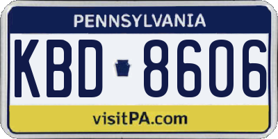 PA license plate KBD8606