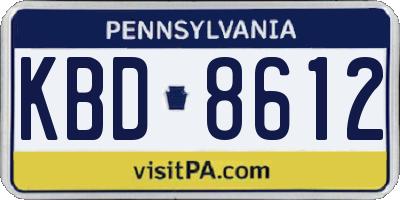 PA license plate KBD8612