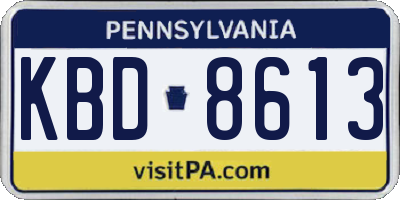 PA license plate KBD8613