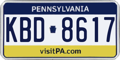 PA license plate KBD8617