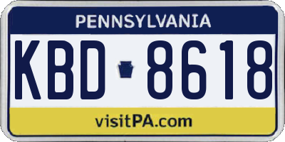 PA license plate KBD8618