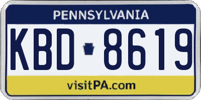 PA license plate KBD8619