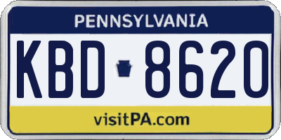 PA license plate KBD8620